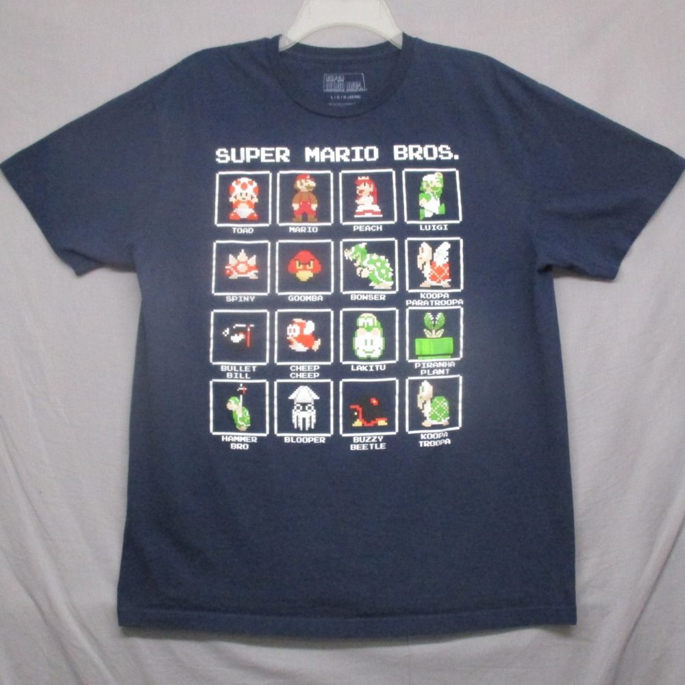 Mario Super Mario Bros. Graphic Print Blue Men Size | L